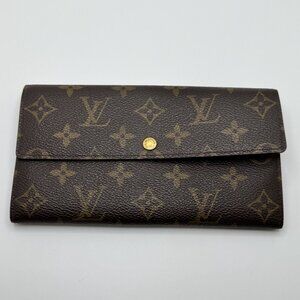 Louis Vuitton Pochette Porte Monnaie Credit long Monogram Coated Canvas Brown OS